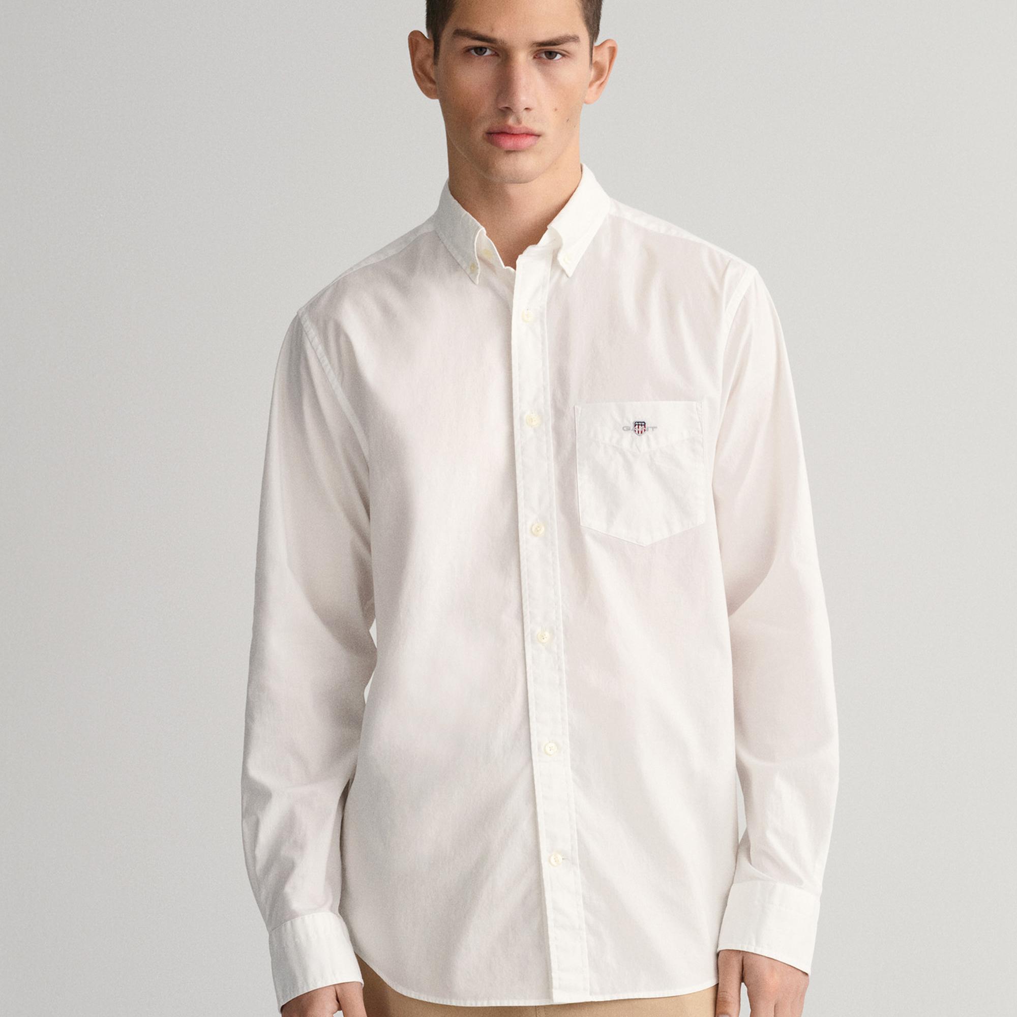 GANT Erkek Beyaz Regular Fit Gömlek