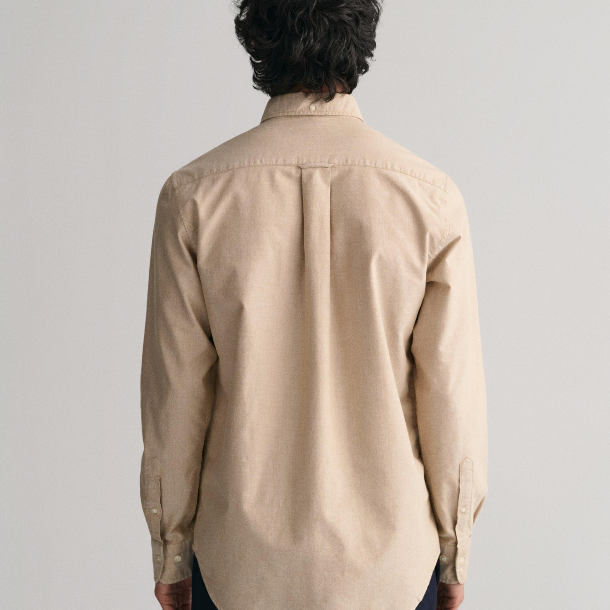 GANT Erkek Kahverengi Regular Fit Düğmeli Yaka Oxford Gömlek