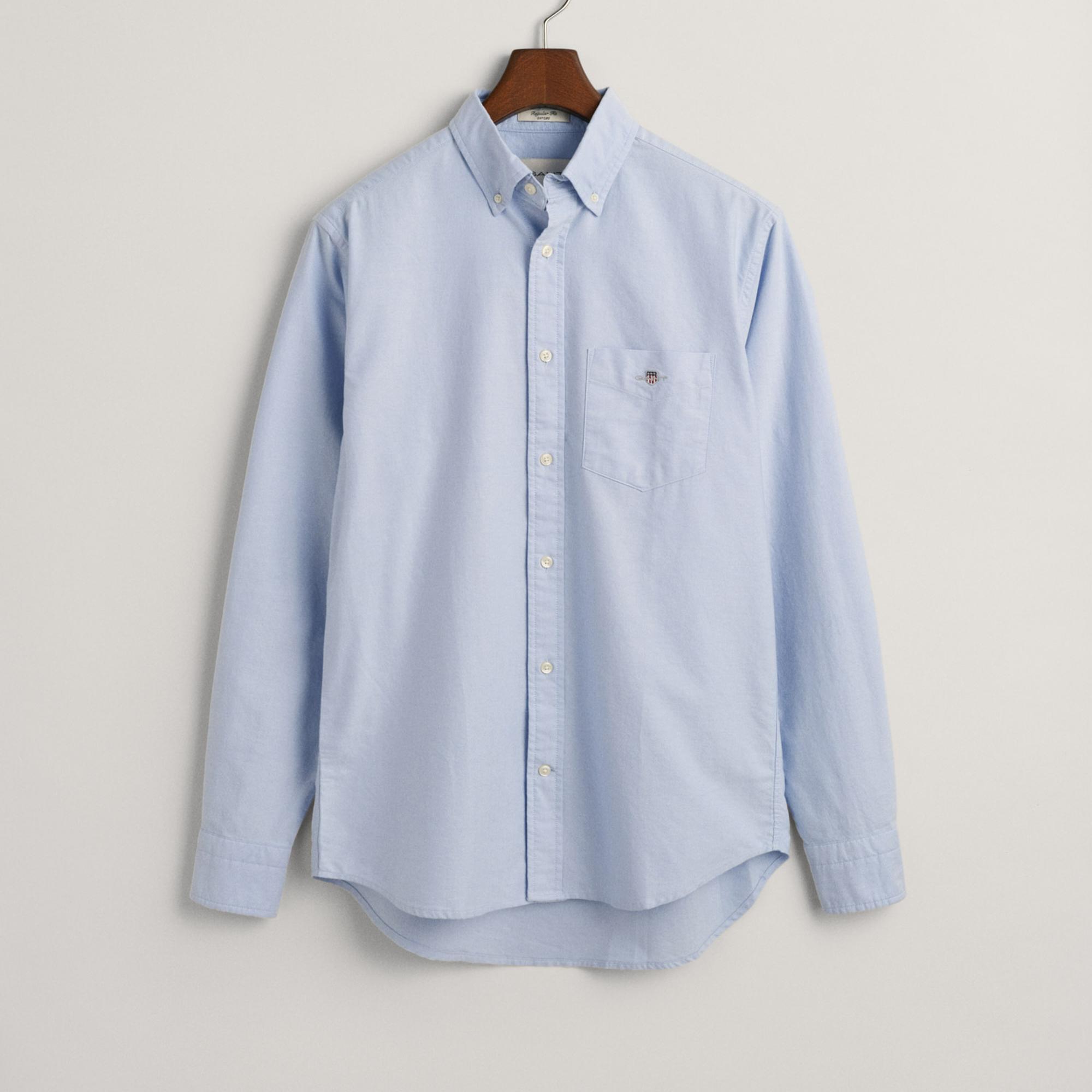 GANT Erkek Mavi Regular Fit Düğmeli Yaka Oxford Gömlek