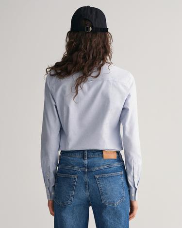  GANT Kadın Mavi Slim Fit Klasik Yaka Oxford Gömlek