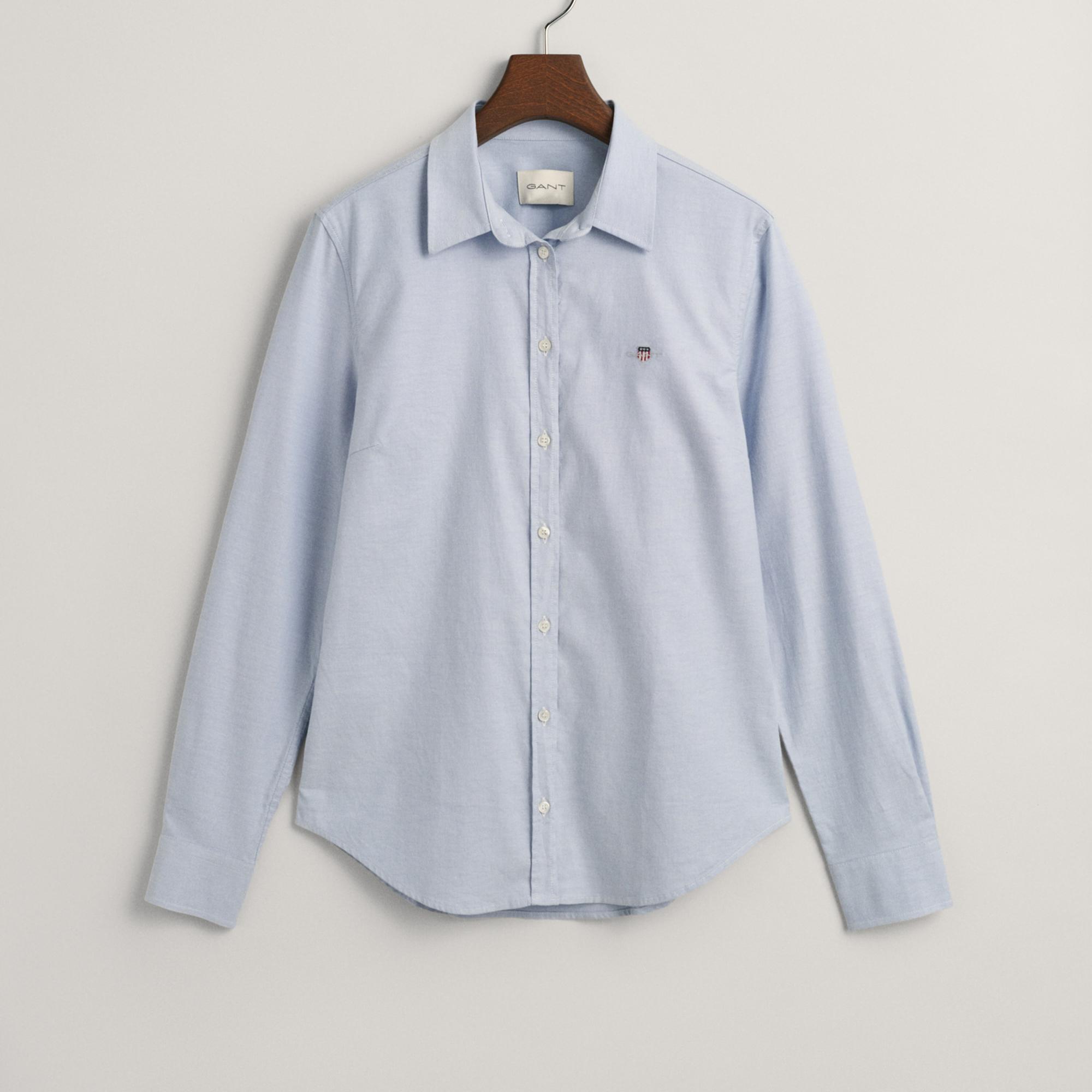 GANT Kadın Mavi Slim Fit Klasik Yaka Oxford Gömlek