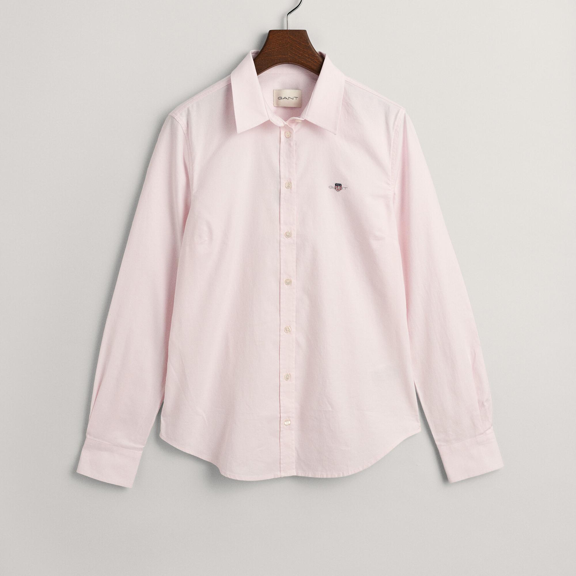GANT Kadın Pembe Slim Fit Klasik Yaka Oxford Gömlek
