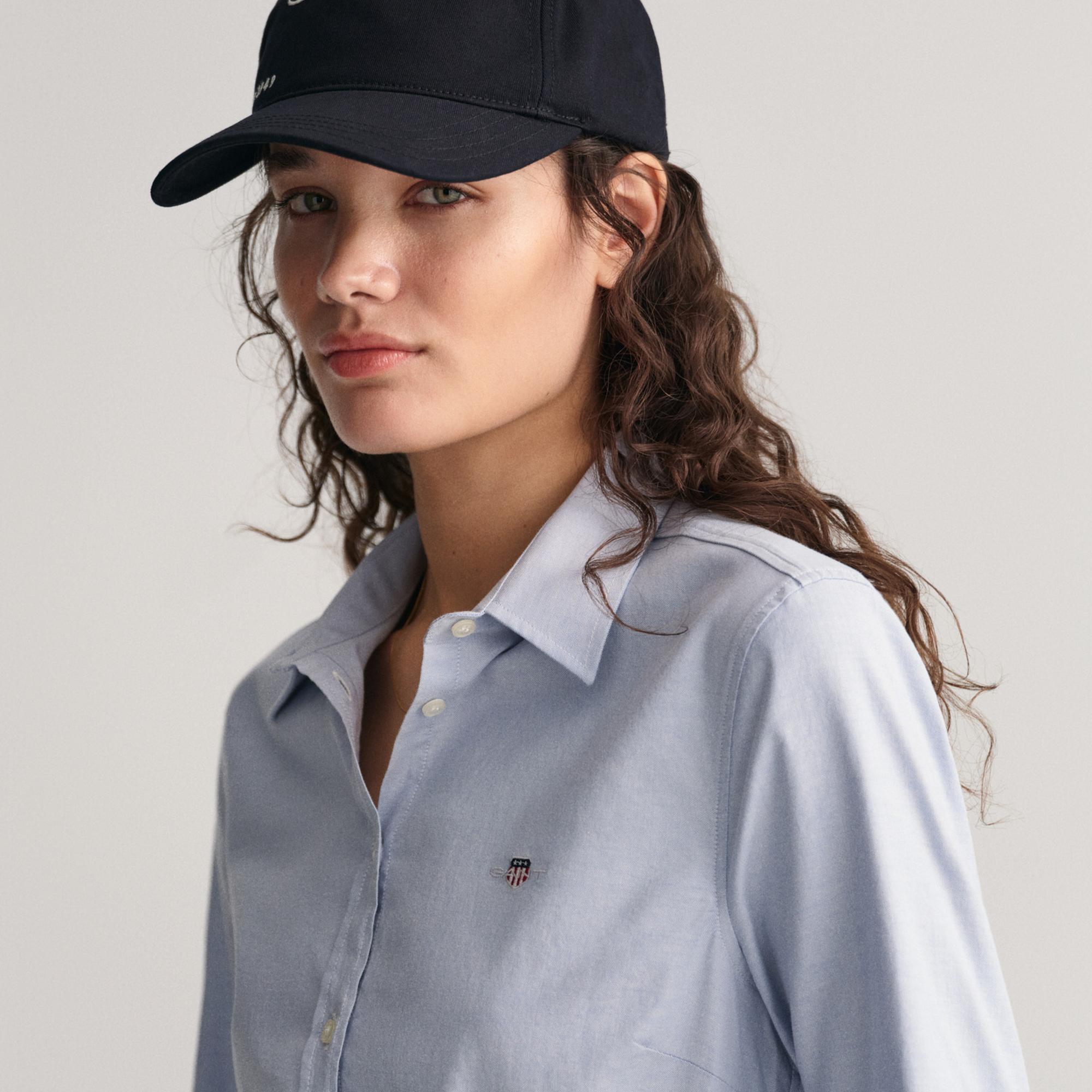 GANT Kadın Mavi Slim Fit Klasik Yaka Oxford Gömlek