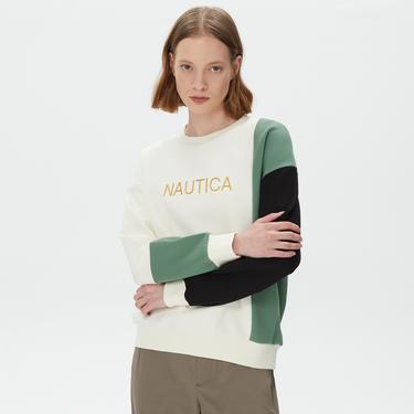  Nautica Kadın Yeşil Relaxed Fit Sweatshirt