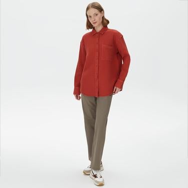  Nautica Kadın Kiremit Oversize Gömlek