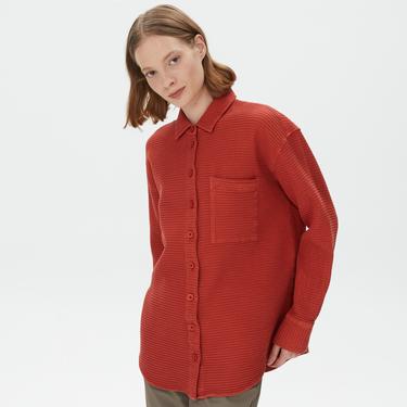  Nautica Kadın Kiremit Oversize Gömlek
