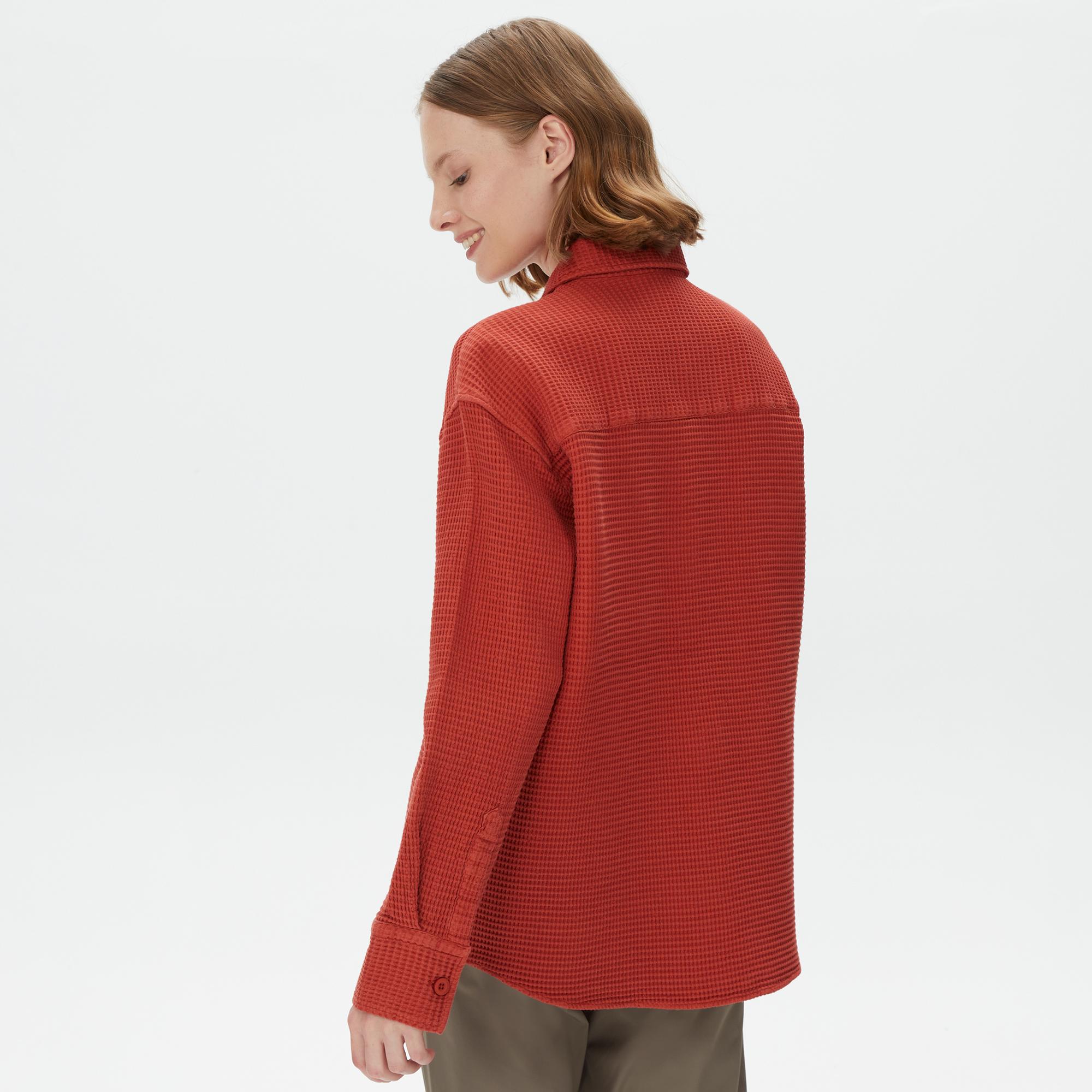 Nautica Kadın Kiremit Oversize Gömlek