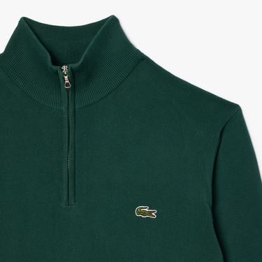  Lacoste Erkek Regular Fit Yarım Fermuarlı Koyu Yeşil Kazak
