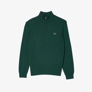  Lacoste Erkek Regular Fit Yarım Fermuarlı Koyu Yeşil Kazak