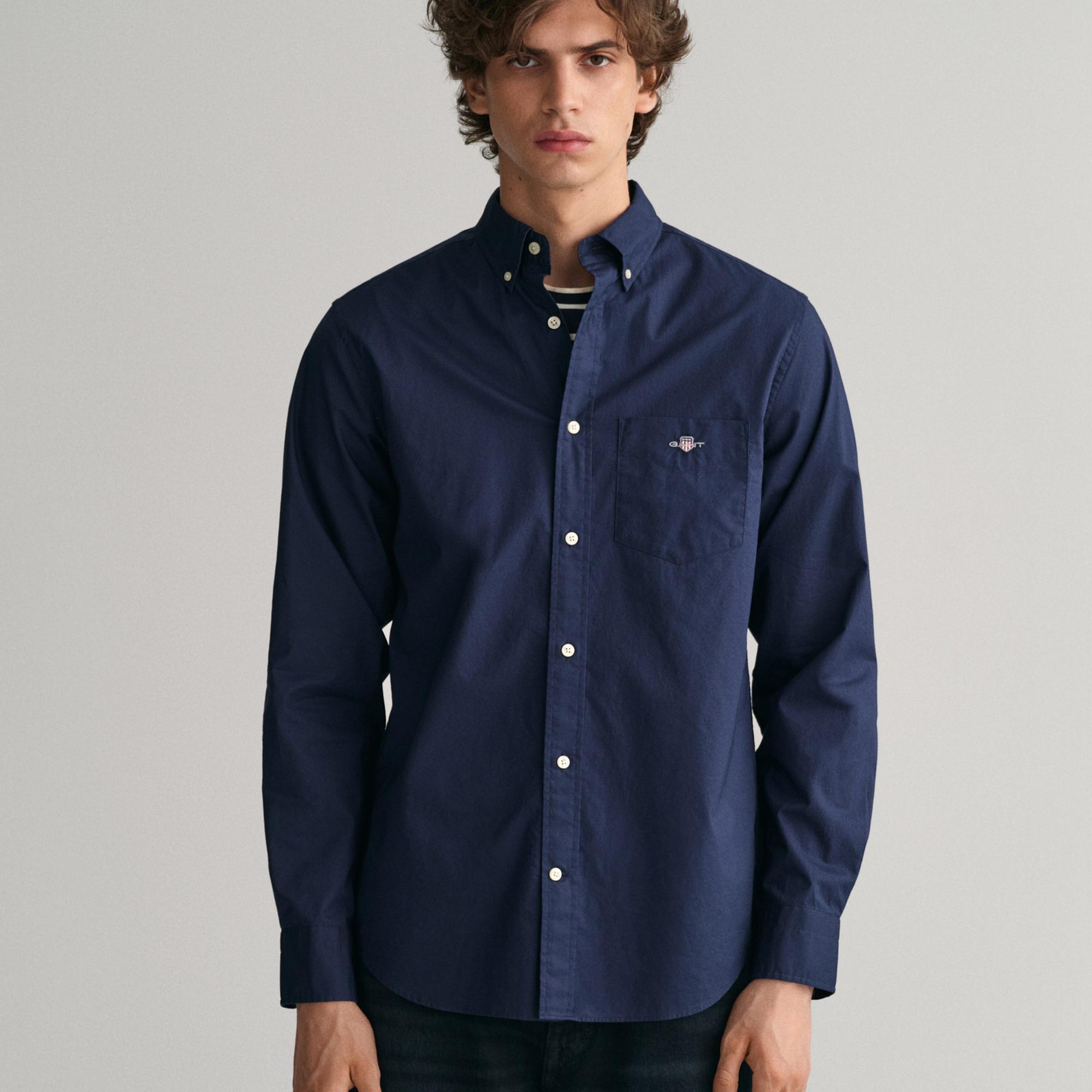 GANT Erkek Lacivert Regular Fit Gömlek