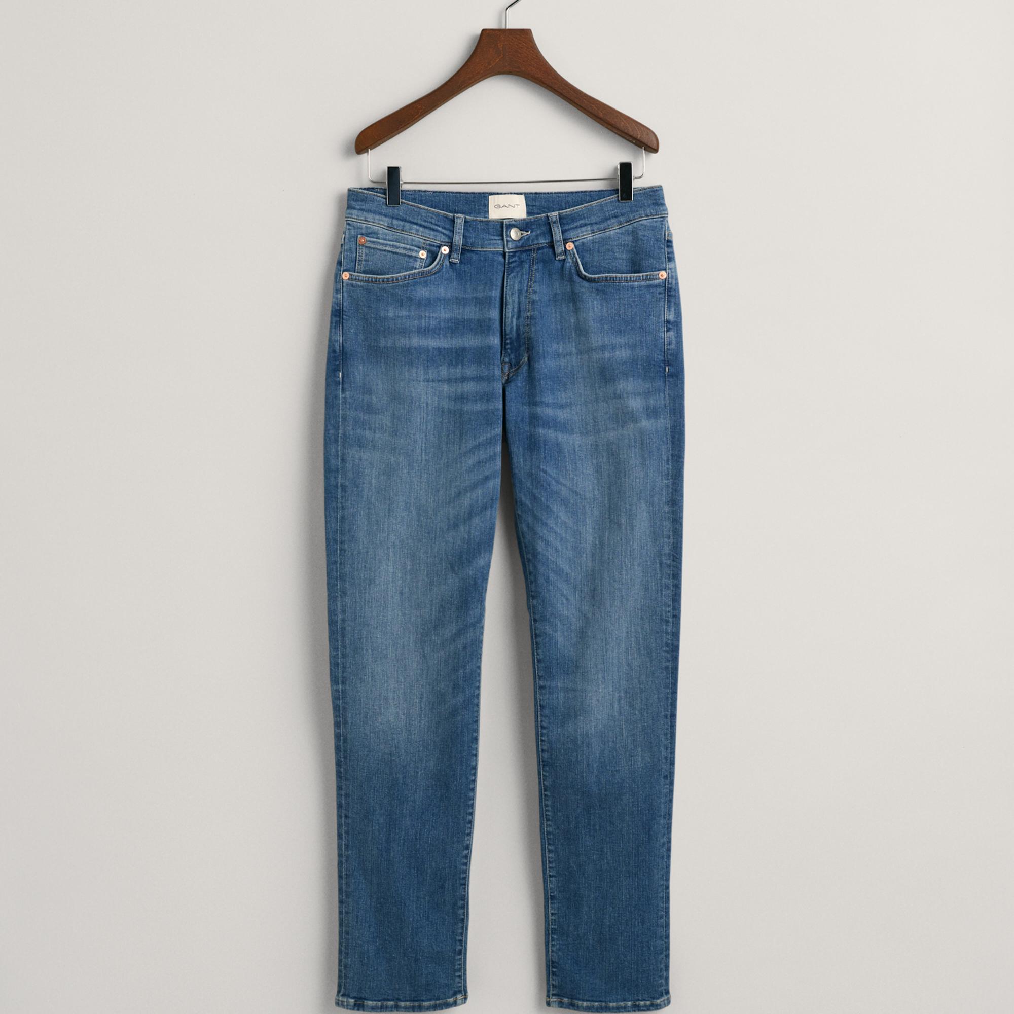 GANT Erkek Mavi Extra Slim Fit Jean Pantolon