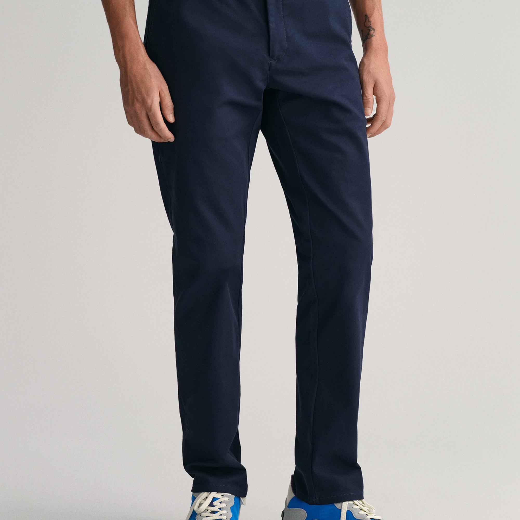 GANT Erkek Lacivert Slim Fit Chino Pantolon