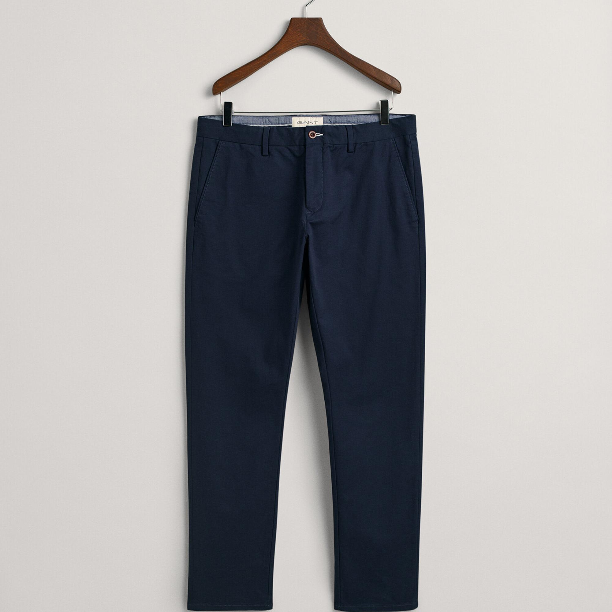 GANT Erkek Lacivert Slim Fit Chino Pantolon
