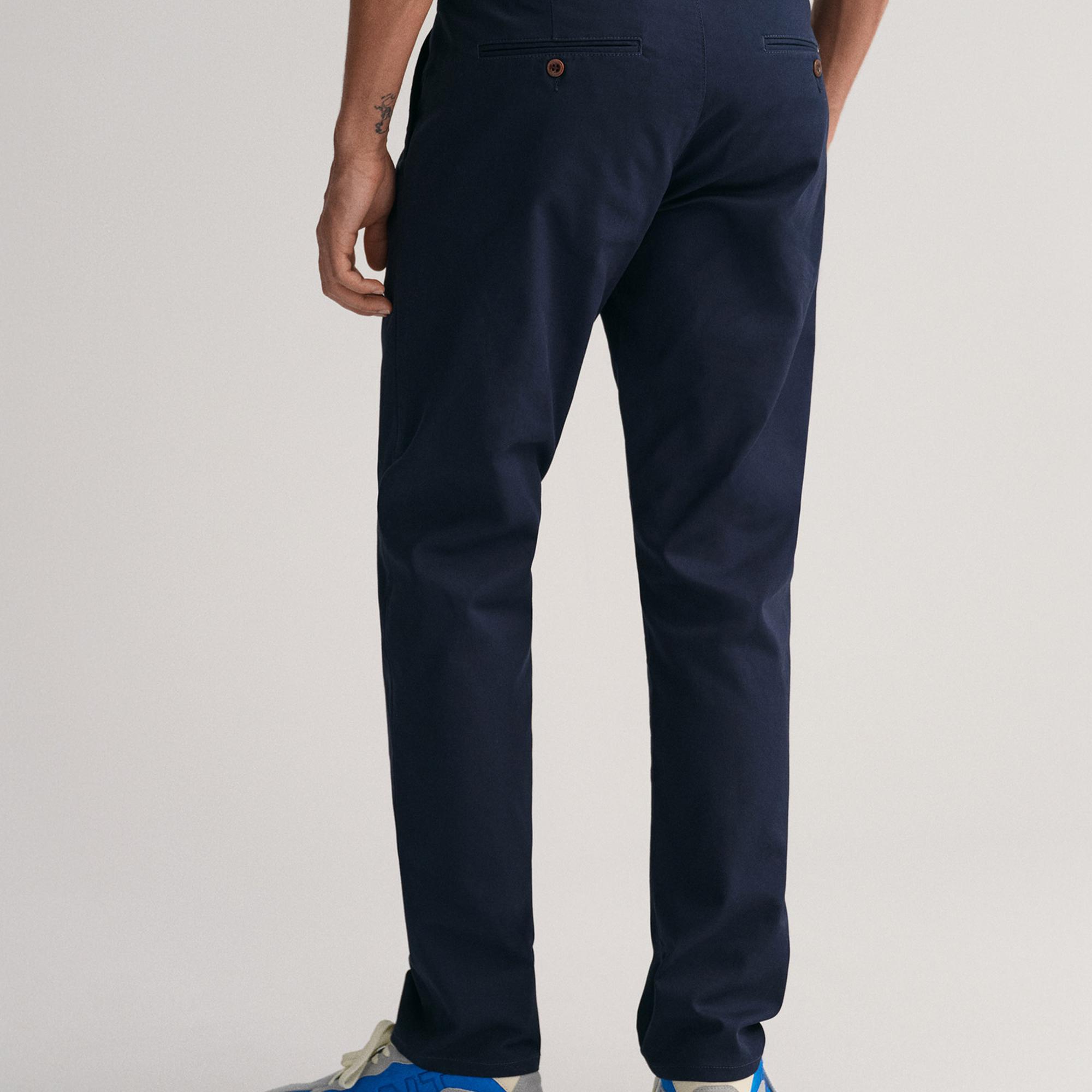 GANT Erkek Lacivert Slim Fit Chino Pantolon