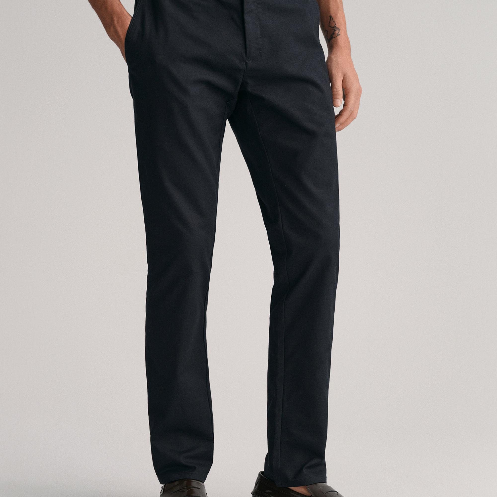 GANT Erkek Siyah Slim Fit Chino Pantolon