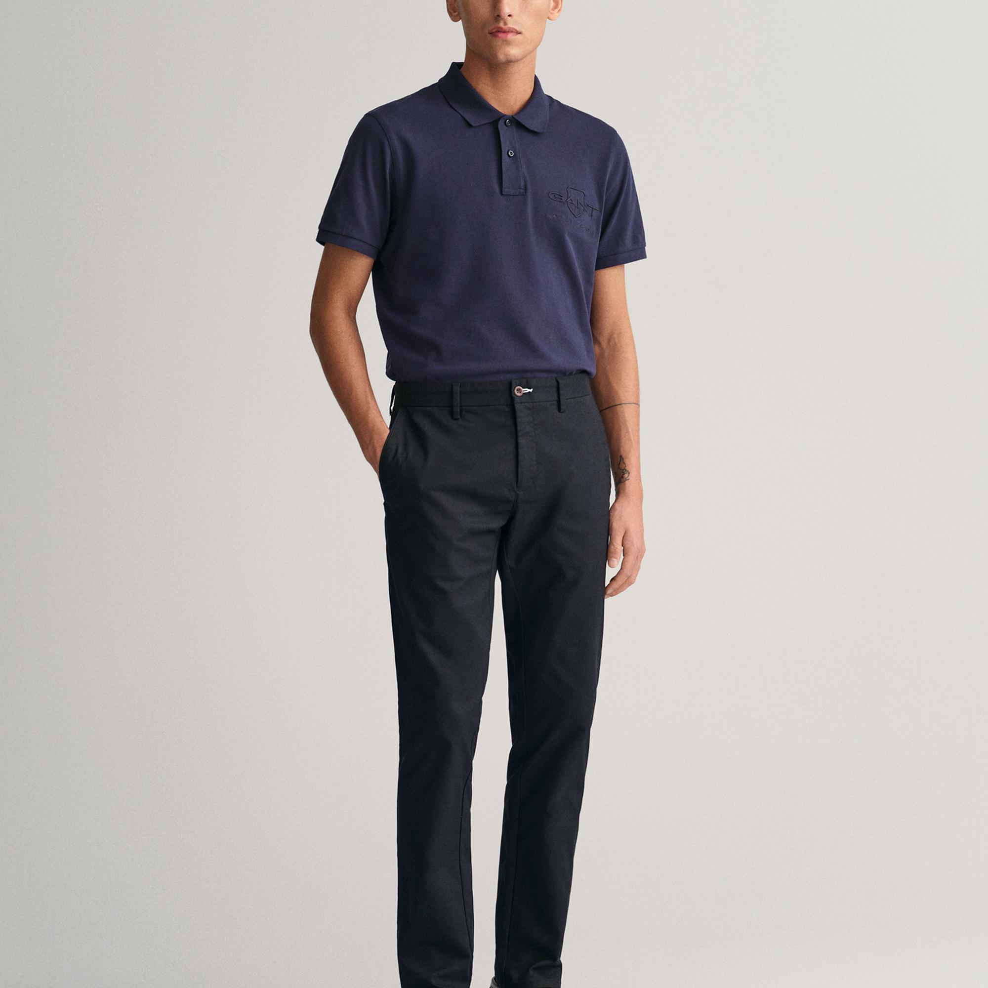 GANT Erkek Siyah Slim Fit Chino Pantolon