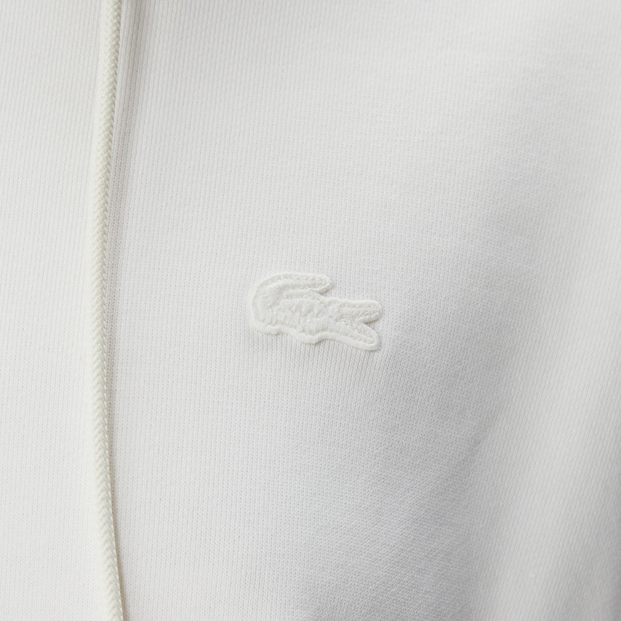 Kadın Loose Fit Truvakar Kollu Kapüşonlu Baskılı Beyaz Elbise