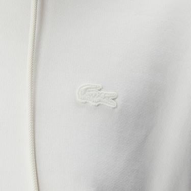  Kadın Loose Fit Truvakar Kollu Kapüşonlu Baskılı Beyaz Elbise