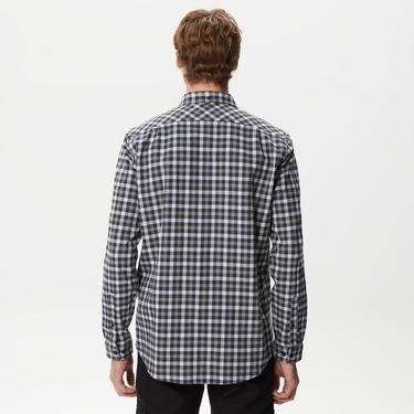  Erkek Regular Fit Ekose Gri Gömlek