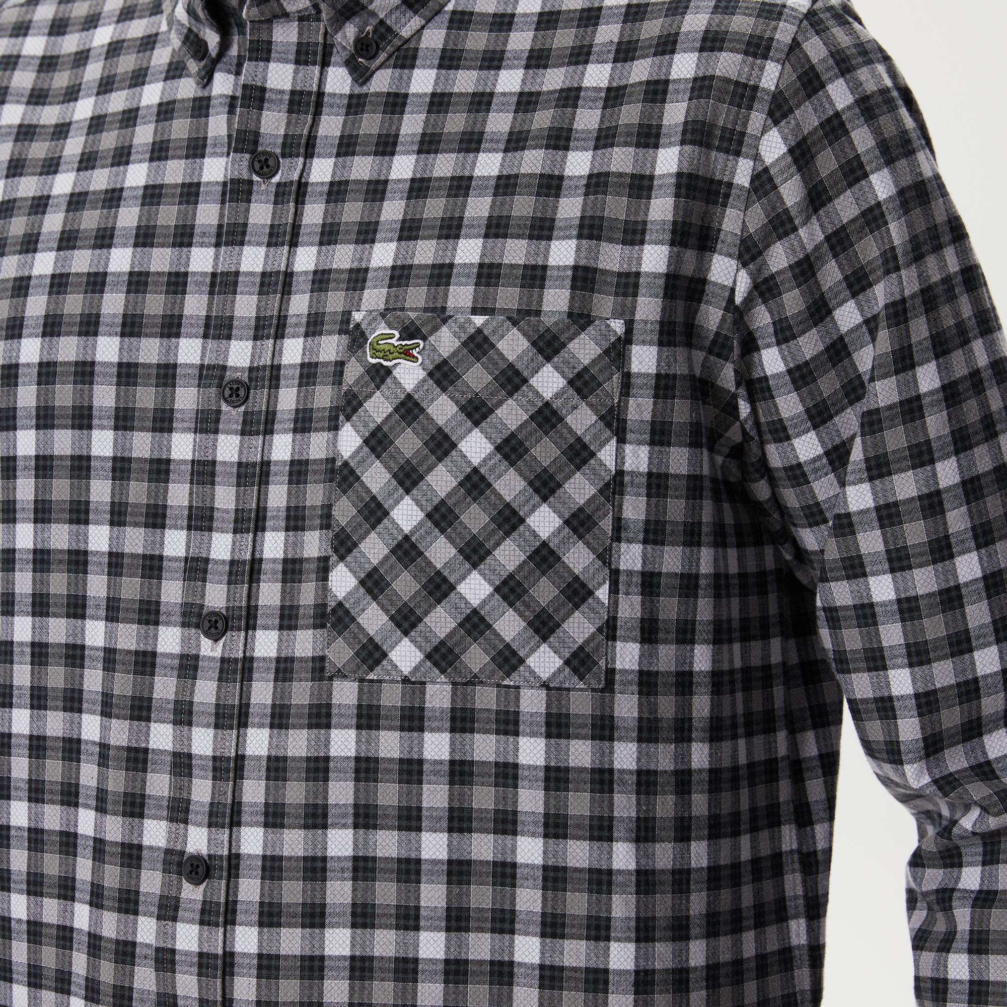 Lacoste Erkek Regular Fit Ekose Siyah Gömlek