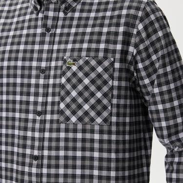  Erkek Regular Fit Ekose Gri Gömlek