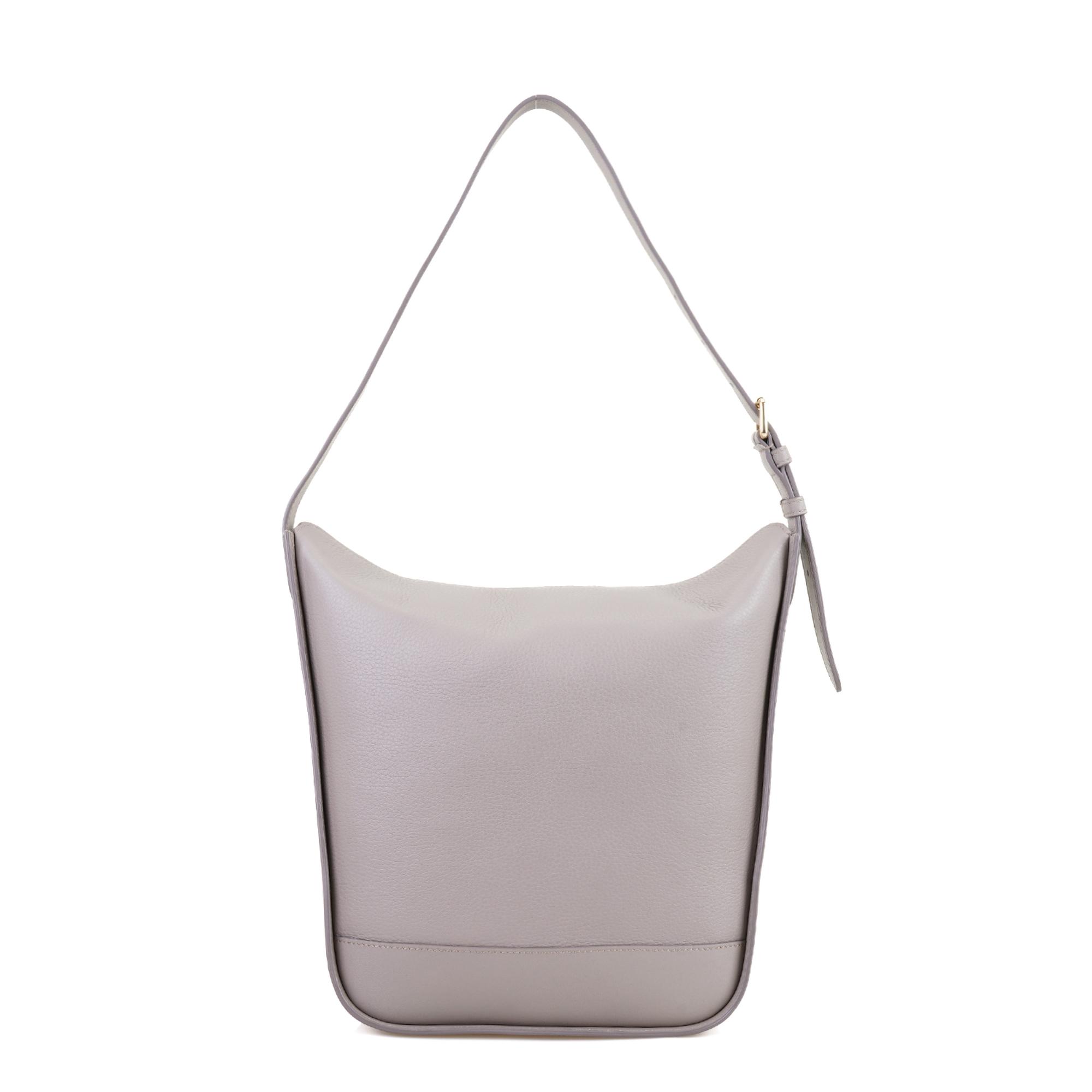 Samic Gri Kadın Deri Postacı Çantası