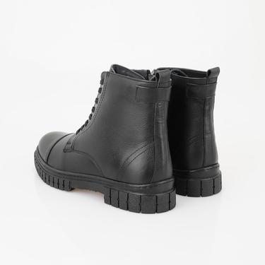  Valentin Siyah Erkek Fermuarlı Deri Bot