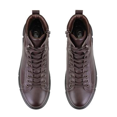  Axel Kahve Erkek Fermuarlı Deri Bot