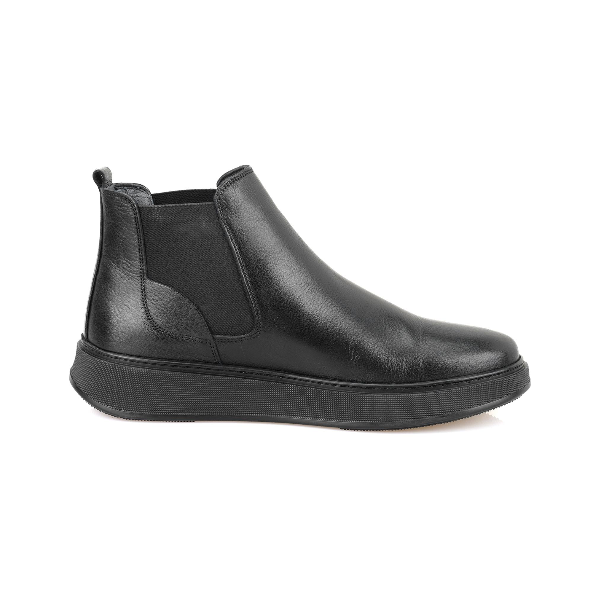 Liene Siyah Erkek Lastikli Deri Bot