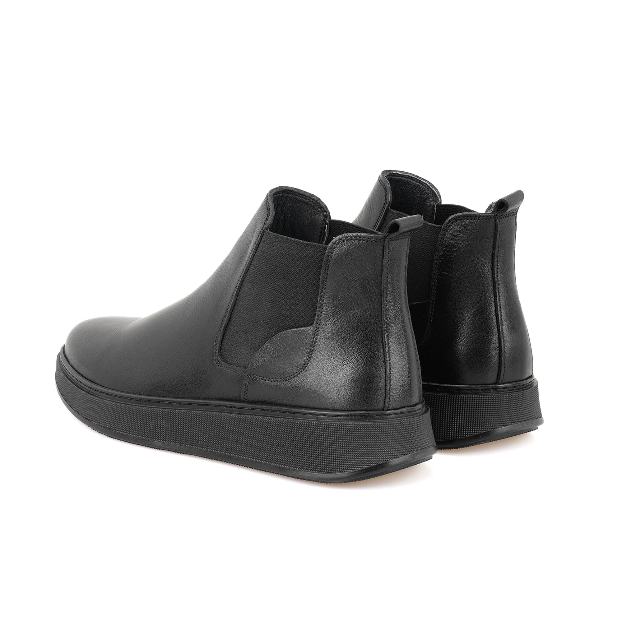 Liene Siyah Erkek Lastikli Deri Bot