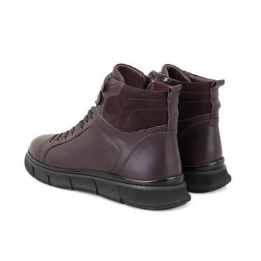  Axel Kahve Erkek Fermuarlı Deri Bot