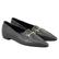 Kadın Siyah Toka Aksesuarlı Deri Loafer