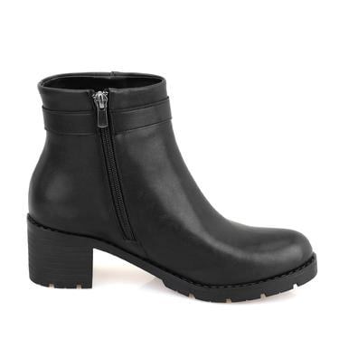  Kadın Siyah Fermuarlı Topuklu Bot