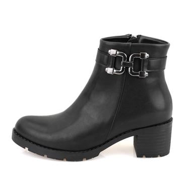  Kadın Siyah Fermuarlı Topuklu Bot