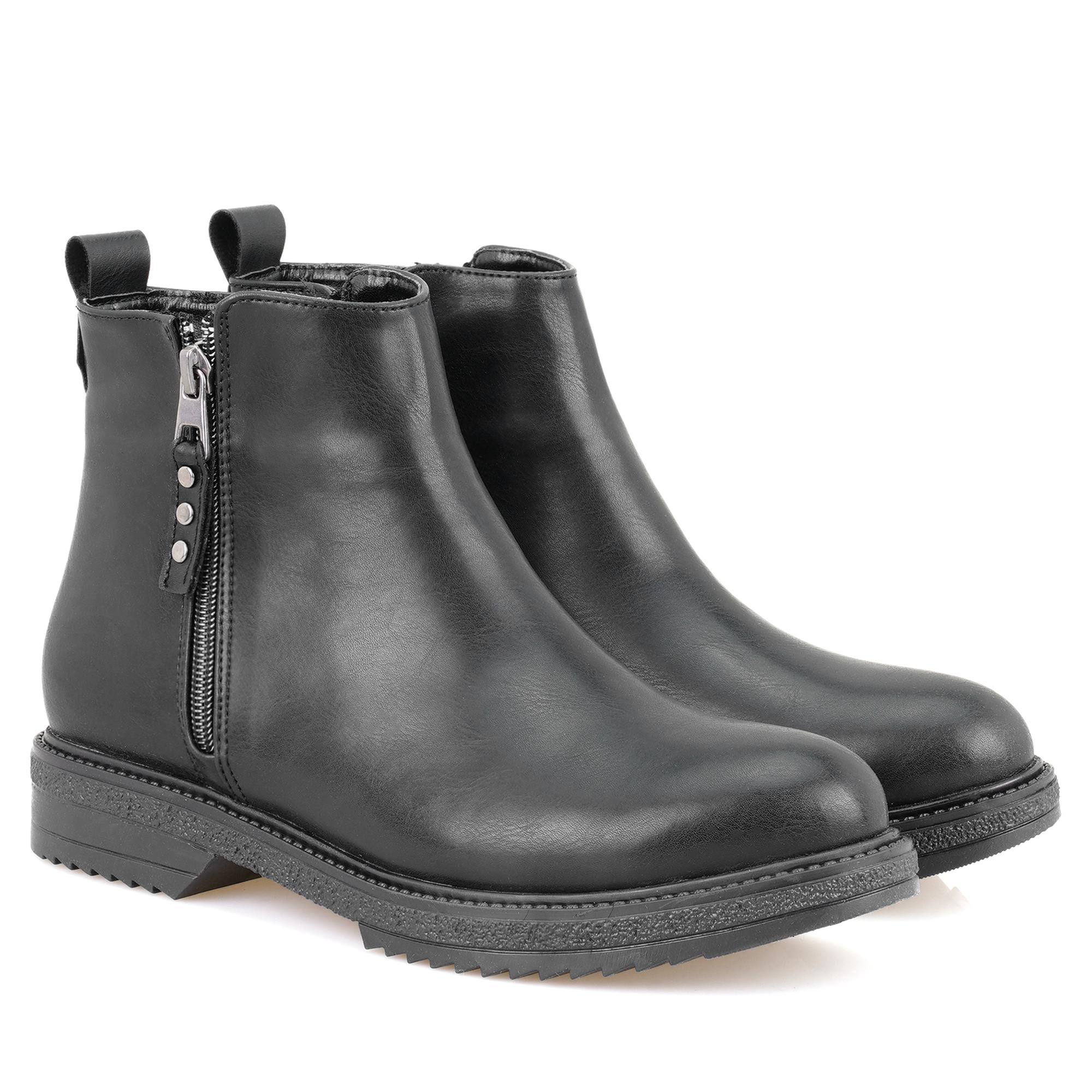 Darrly Siyah Kadın Fermuarlı Bot