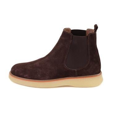  Ndari Kahve Erkek Lastikli Süet Deri Chelsea Bot