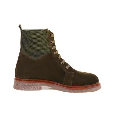  Kadın Yeşil Bağcıklı Süet Deri Postal Bot