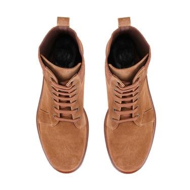  Kadın Taba Bağcıklı Süet Deri Postal Bot