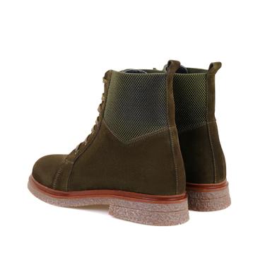  Kadın Yeşil Bağcıklı Süet Deri Postal Bot