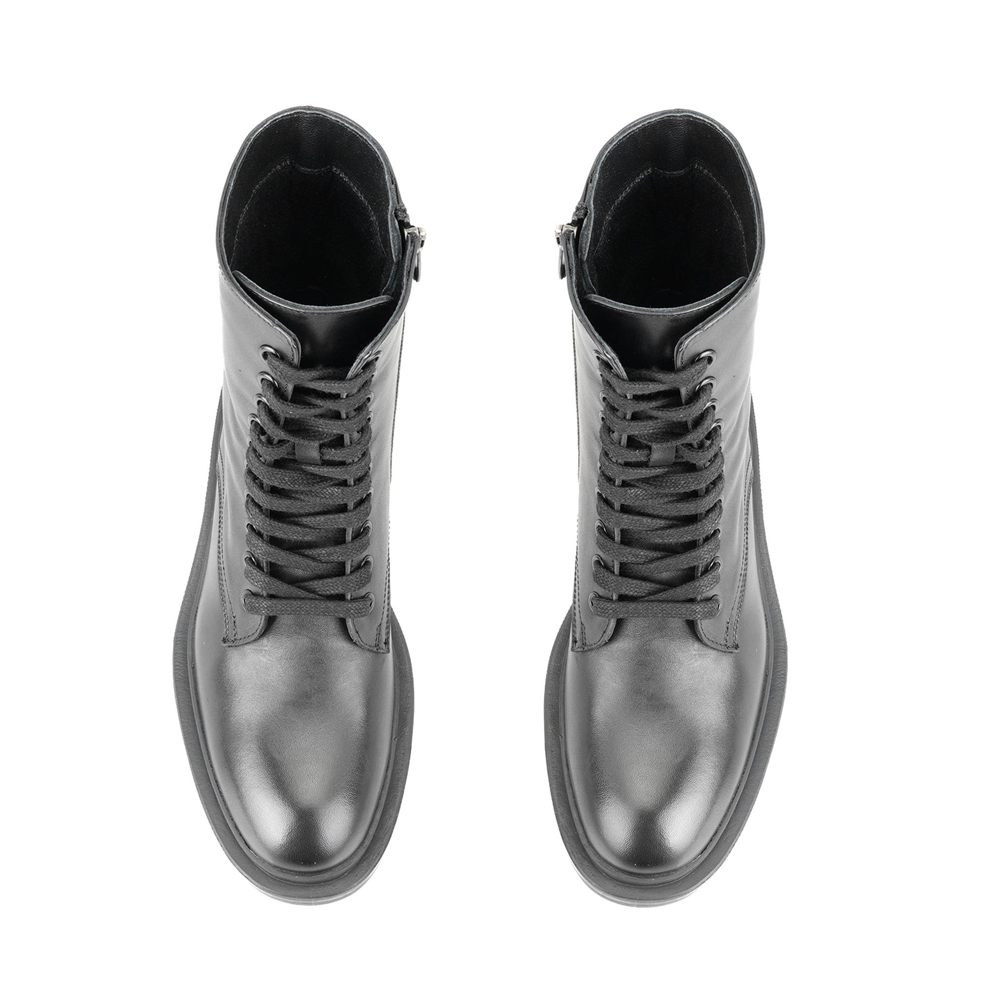 Juan Siyah Kadın Fermuarlı Deri Bot