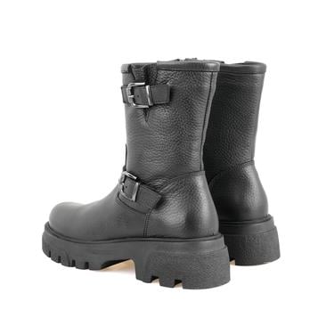  Kadın Siyah Fermuarlı Deri Bot