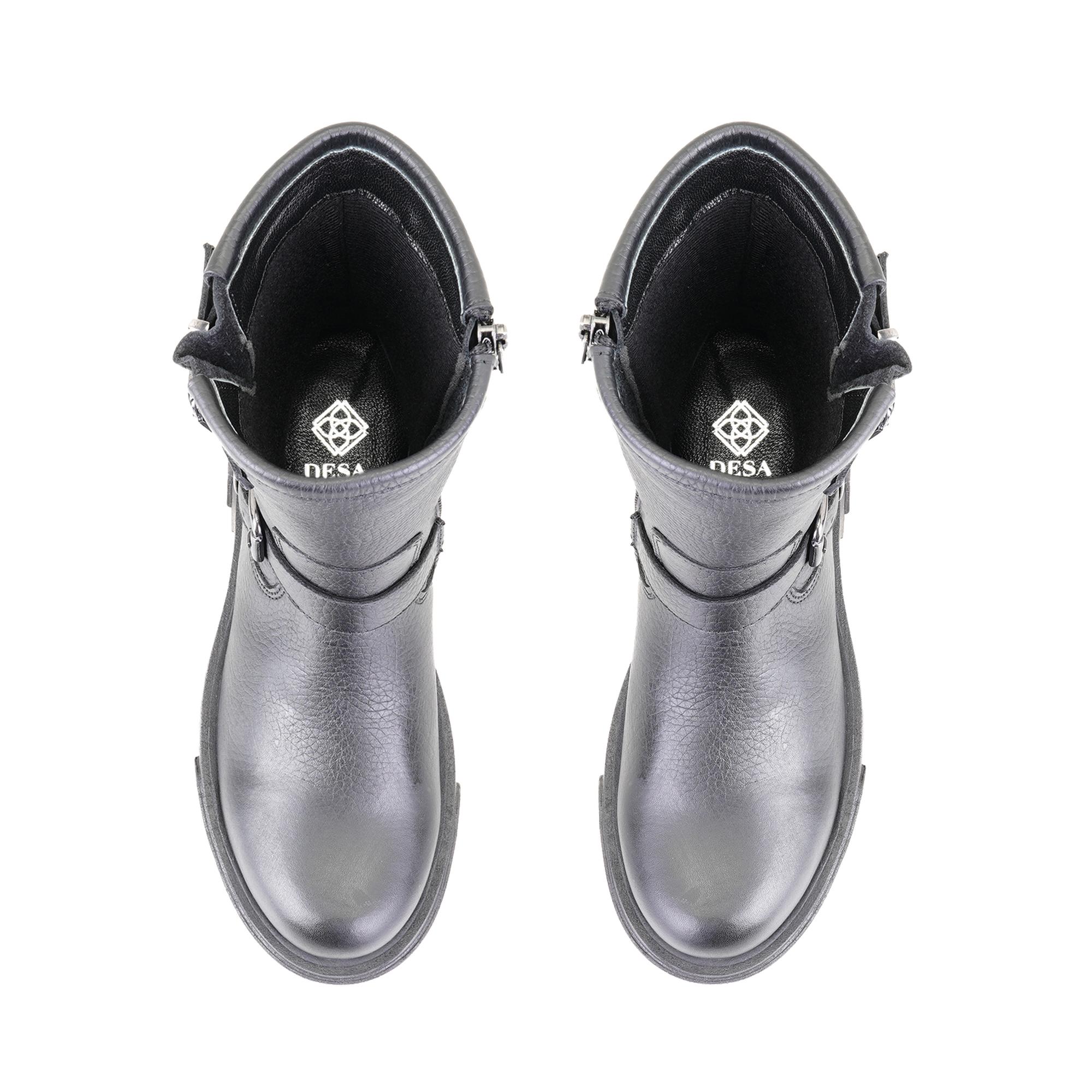 Kadın Siyah Fermuarlı Deri Bot