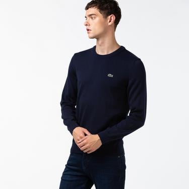  Lacoste Erkek Regular Fit Bisiklet Yaka Lacivert Kazak