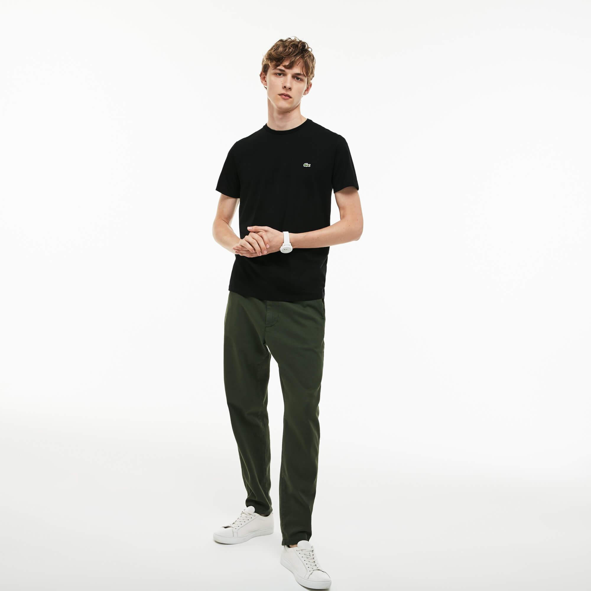 Lacoste Erkek Regular Fit Bisiklet Yaka Siyah T-Shirt