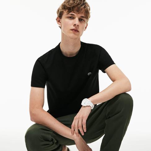  Lacoste Erkek Regular Fit Bisiklet Yaka Siyah T-Shirt