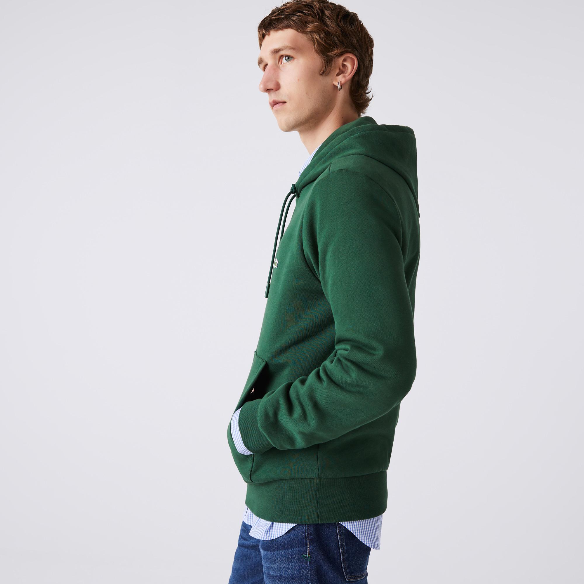Lacoste Erkek Classic Fit Kapüşonlu Yeşil Sweatshirt