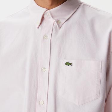  Lacoste Erkek Regular Fit Düğmeli Yaka Pembe Gömlek