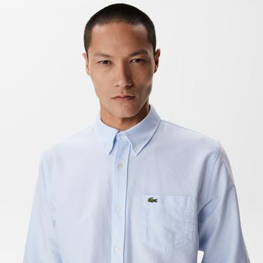 Lacoste Erkek Regular Fit Düğmeli Yaka Mavi Gömlek