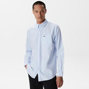  Lacoste Erkek Regular Fit Düğmeli Yaka Mavi Gömlek