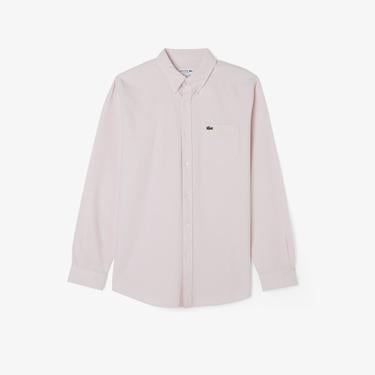  Lacoste Erkek Regular Fit Düğmeli Yaka Pembe Gömlek